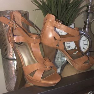 G BY GUESS ▪️HEEL SANDELS▪️BROWN